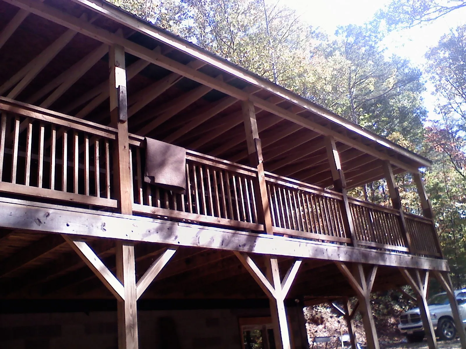 Timber framing under a new elevated porch and deck — Roof Leak Repair in Bronxville by Roofing Brothers
